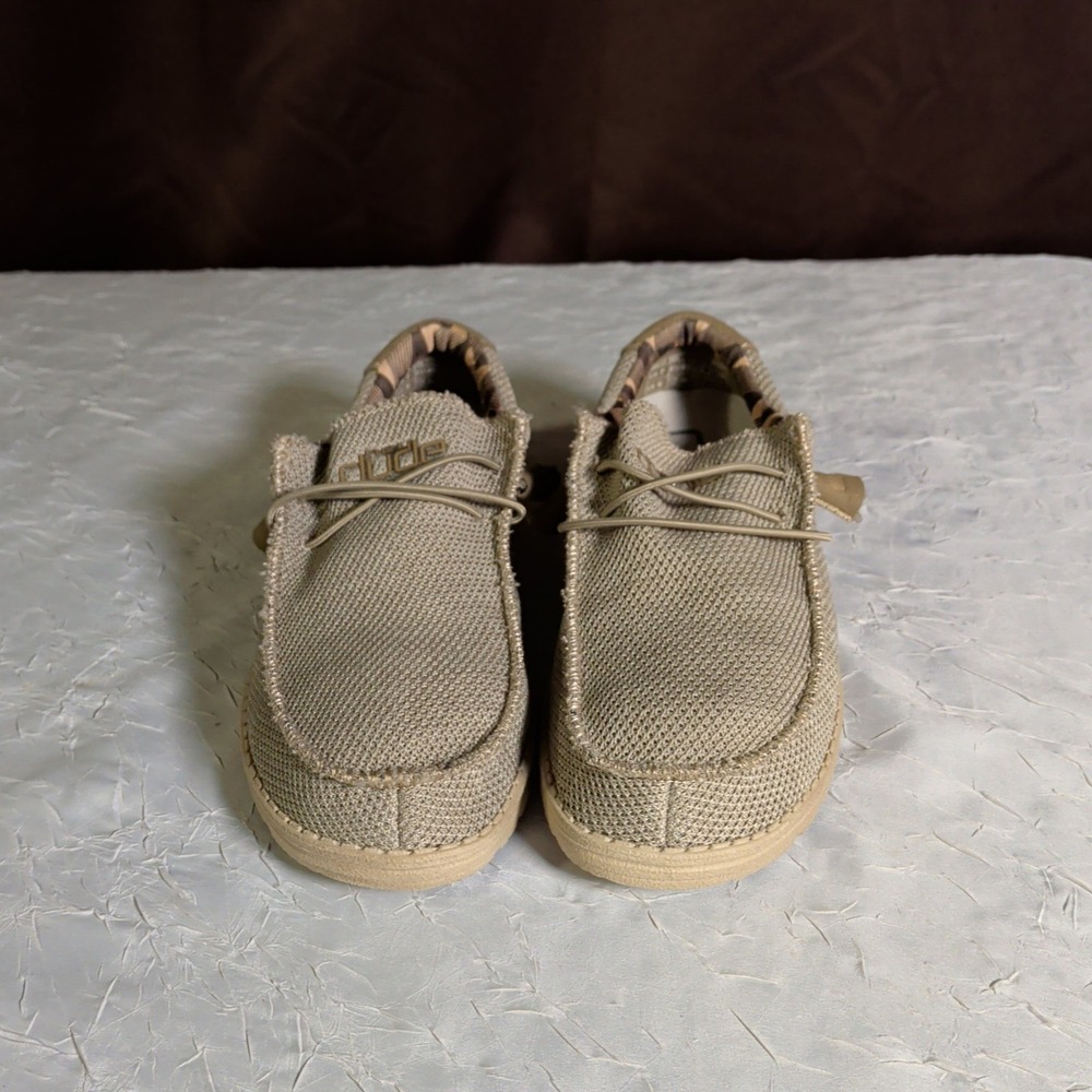 Hey Dude Wally Sox Shoes Mens Size 7 Gray Slip On Moc Boat Loafers Sneakers - Picture 2 of 7